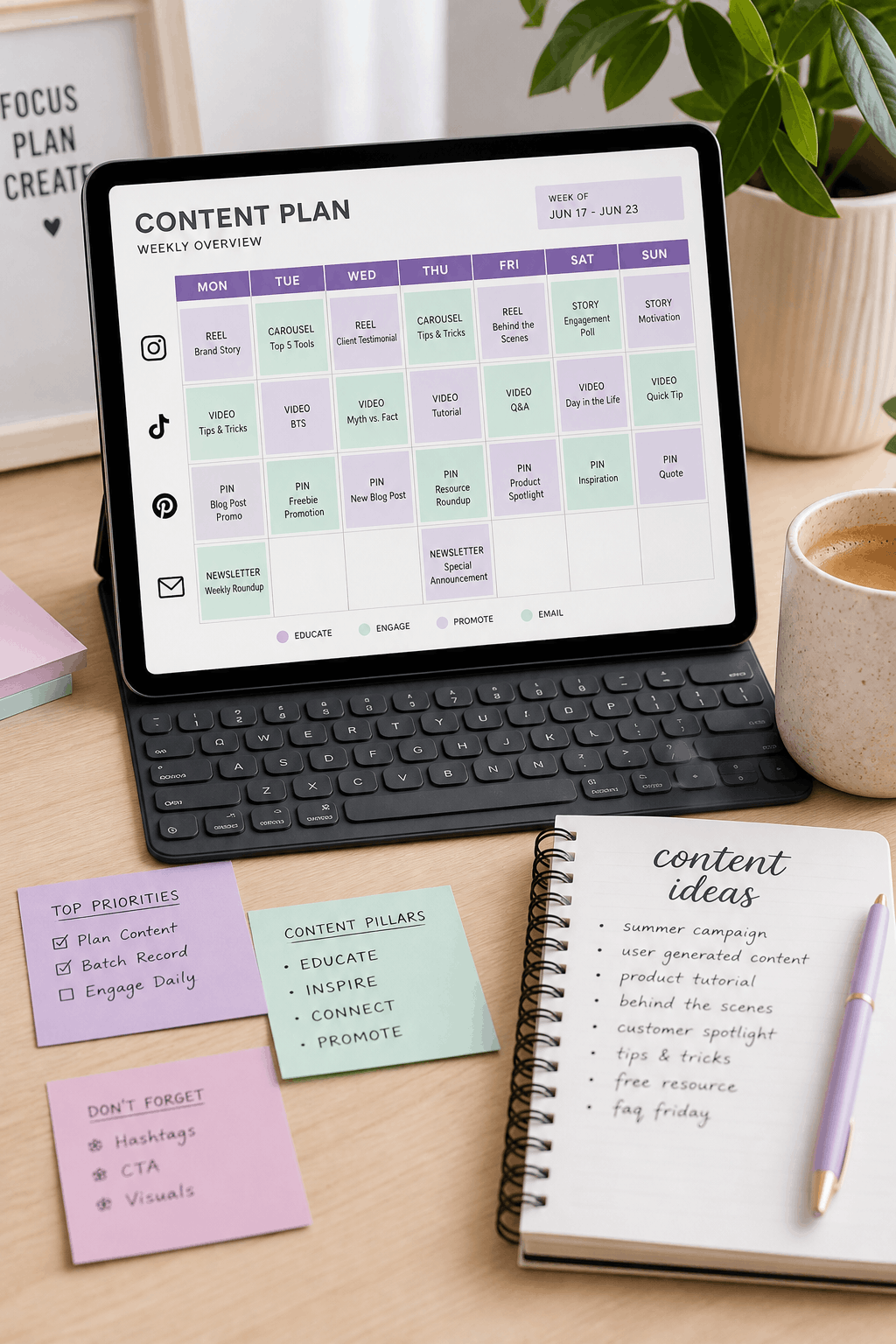 Social content calendar